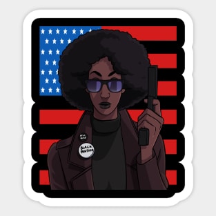 Black Panther Party USA Flag Sticker